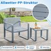 2-teiliges Gartenmöbel Set aus PP Wetterfestes Balkonset Gartensessel mit Tisch Balkonmöbel Bild 3
