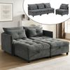 Merax 4-Sitzer Sofa, modulares trennbares Sofaset, Frei kombinierbar, mit Stauraum unter allen Sitzkissen+Schlaffunktion+Chenille-Bezug, Freie Raumgestaltung mit Wohnzimmer-Sofabett-Kombinatio, grau Bild 2