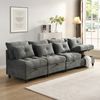 Merax 4-Sitzer Sofa, modulares trennbares Sofaset, Frei kombinierbar, mit Stauraum unter allen Sitzkissen+Schlaffunktion+Chenille-Bezug, Freie Raumgestaltung mit Wohnzimmer-Sofabett-Kombinatio, grau Bild 5