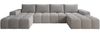 Ecksofa Cento, Couch U-Form, Sofa U-Form Teddy-Bouclé, 360 x 57 x 180 cm, Hellgrau Bild 2