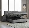abc bedding Boxspringbett Komfortbett CLARA in Grau Samt-Stoff (Bett mit Topper, 3-St, inkl. Matratze und Topper), Voll-orthopädisches Schlafsystem inklusive Bettkasten Bild 3