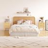 Nachttisch Rattan Holz Beistelltisch 2 Schubladen Hand Made Boho Couch Lagerung Bild 4