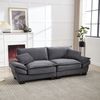 2-Sitzer Sofa B 224 x T 81 x H 81 cm aus Samt in Dunkelgrau Bild 3