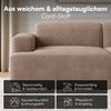 skølm 'Freki' Cloud Sofa 3 Sitzer mit Hocker, Vollschaumcouch mit Federkern und Vakuum-Kompression, kein Aufbau erforderlich, mit 3 Kissen, Cord taupe Bild 5