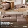 skølm 'Freki' Cloud Sofa 3 Sitzer mit Hocker, Vollschaumcouch mit Federkern und Vakuum-Kompression, kein Aufbau erforderlich, mit 3 Kissen, Cord taupe Bild 3