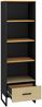 Regal 60cm breit, schwarz mit Eiche und sandfarben, CASPER-131 Bild 2