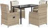 vidaXL 5-tlg. Garten-Essgruppe mit Kissen Beige Poly Rattan 3262891 Bild 2