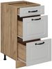 Küchenunterschrank R-Line Weiß Landhaus 40 cm mit Schubladen, AP Marmor Vicco Bild 5