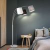 RGB LED Stehleuchte, Eisen Textil, schwarz, grau, weiß, H 190 cm Bild 3