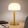 LED Tischleuchte, Bambus messing, opal, IP44, H 28 cm Bild 2