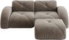 2-Sitzer Sofa 204×171×76 cm aus Chenille rahmenlos modular mit Hockern, braun Bild 5