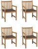 vidaXL Gartenstühle 4 Stk. mit Taupe Kissen Massivholz Teak 3073012 Bild 1