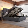 Polsterbett 160×200 cm mit Bettkasten, LED & USB/Type-C, verstellbares Kopfteil, Grau, mit Matratze Bild 3