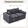 2-Sitzer Sofa B 204 x T 102,5 x H 84 cm aus Cord in Dunkelgrau Bild 5
