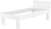 Buche massiv hohe Füße Singlebett Holzbett Bettrahmen waschweiß V-60.86W-HoR Bild 3
