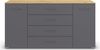 rauch Aditio Box, Kommode, 2-türig, 4 Schubladen, mit Softclose-Funktion, Farbe Grau metallic/Eiche Artisan, BxHxT 160x81x43cm Bild 2