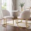 Merax 2er Set Polsterstühle, Esszimmerstühle, (Set, 2 St), bequem und atmungsaktiv, goldfarben galvanisierte Stuhlbeine, Chenille-Stoff, Beige + Gold Bild 3