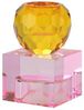 Gift Company Sari Kristallglas Kerzenhalter/Teelichthalter Kugel/Cube orange/hellrosa gs Bild 1