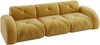 3-Sitzer Sofa 281×95×76 cm aus Chenille rahmenlos modular, gelb Bild 5