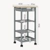 Servierwagen Biel 76x37x37 cm Dunkelgrau / Holzfarben [en. casa] Bild 4
