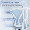 Adormii Bürostuhl Bürostuhl mit klappbaren Armlehnen,Ergonomischer Bürostuhl (Drehstuhl 360° mit Höhenverstellbarer Lendenwirbelstütze,Verstellbarer gepolsterten Armlehnen,Wippfunktion bis 125°,geräuscharmen Rollen,Höhenverstellbar), Atmungsaktiver Net... Bild 2