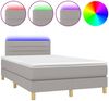 vidaXL Boxspringbett mit Matratze & LED Hellgrau 120x190 cm Stoff 3270095 Bild 2