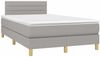vidaXL Boxspringbett mit Matratze & LED Hellgrau 120x190 cm Stoff 3270095 Bild 3