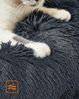 Feandrea Hundebett flauschig, Katzenbett, Donut Kissen, waschbar, Polsterung in der Mitte herausnehmbar, langer Plüsch, 60 cm Durchmesser, dunkelgrau Bild 3