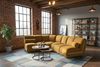 KAWOLA Modulsofa LAYLA Ecksofa 3 Module 2 Armlehnkissen Velvet gelb 74 x 213 x 213 cm Bild 2