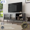 Coemo Lowboard Tokio aus Metall TV-Schrank Schwarz 2 Glastüren Bild 3