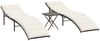 vidaXL Sonnenliegen 2 Stk. mit Tisch Braun Poly Rattan 368252 Bild 2