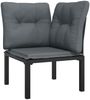 vidaXL Garten-Eckstuhl mit Kissen Schwarz und Grau Poly Rattan 362797 Bild 2