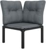 vidaXL Garten-Eckstuhl mit Kissen Schwarz und Grau Poly Rattan 362797 Bild 3