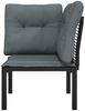 vidaXL Garten-Eckstuhl mit Kissen Schwarz und Grau Poly Rattan 362797 Bild 4