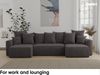MEBLINI Schlafcouch mit Bettkasten - 312x142x73cm - Grau Cordstoff - SOLARIS - Ecksofa mit Schlaffunktion - Sofa mit Relaxfunktion und Kopfstützen - Couch U-Form - Eckcouch - Wohnlandschaft Bild 3