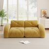 Modulsofa rahmenlos 76cm×204cm×95cm aus Chenille in Gelb – flexible Sofalösung mit 32D-Schaumstoff Bild 2