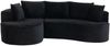 LVHOM Ecksofa L-Form, Cloud Sofa mit Tassenhalter und Seitentaschen, 3-Sitzer Sofa aus Cordstoff, kein Aufbau erforderlich, 250x152cm, Schwarz Bild 2