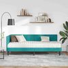 vidaXL Eckbettgestell mit Matratze mit Kopfteil 2 pcs Türkis Samt 3393886 Bild 3