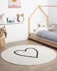 Runder Teppich aus Baumwolle Beige und Schwarz ø 140 cm HEART Bild 3