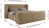 Polsterbett mit Lattenrost, Doppelbett für Schlafzimmer, Gepolstertes Kopfteil, Pocket matratze Härtegrad H3/H4 - EMORA CLASSIC DUO - 160 x 200 cm - Beige Stoff - VIRE - LUX Bild 4