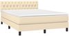 vidaXL Boxspringbett mit Matratze Creme 140x190 cm Stoff, Härtegrad: H2 [3140294] Bild 3