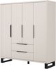 Home affaire Drehtürenschrank Bronne,Breite 191 cm, Kleiderschrank inclusive Innenausstattung Kleiderschrank, 2 Schubkästen, Metallgriffe, Garderobe Bild 2