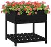 vidaXL Pflanzkübel mit Ablage Schwarz 82,5x82,5x81cm Massivholz Kiefer 823798 Bild 4