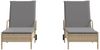 Sonnenliegen mit Auflagen 2 pcs, Gartenliege Beige Poly Rattan Bild 4