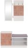 HTI-Living Garderobe Garderobenpaneel mit Spiegel und Schuhbank (Set, 2 St, 1 Garderobenpaneel mit Spiegel, 1 Schuhbank), Set Wandgarderobe und Schuhregal mit Sitzkissen Bild 2