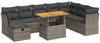 vidaXL 9-tlg. Garten-Sofagarnitur mit Kissen Grau Poly Rattan Akazie 3327991 Bild 2