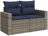 vidaXL 11-tlg. Garten-Sofagarnitur mit Kissen Grau Poly Rattan 3219491 Bild 5