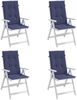 vidaXL Hochlehner-Auflagen 4 Stk. Marineblau Stoff 378612 Bild 5