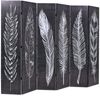 vidaXL Raumteiler klappbar 228 x 170 cm Federn Schwarz-Weiß 245892 Bild 2