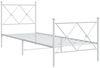vidaXL Bettgestell mit Kopf- und Fußteil Metall Weiß 80x200 cm 376560 Bild 3